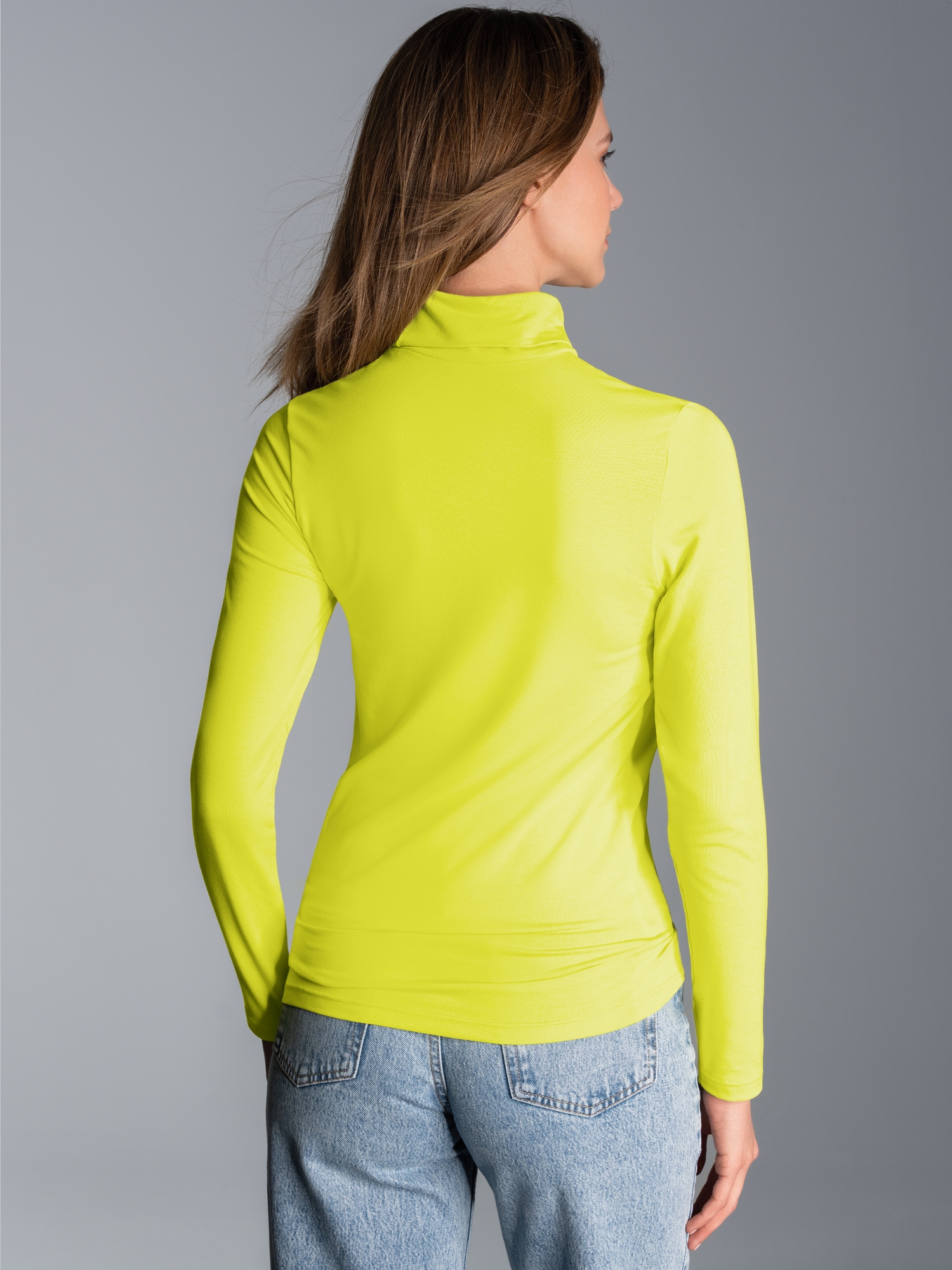 Rollkragen-Shirt aus elastischer Viskose Powergreen