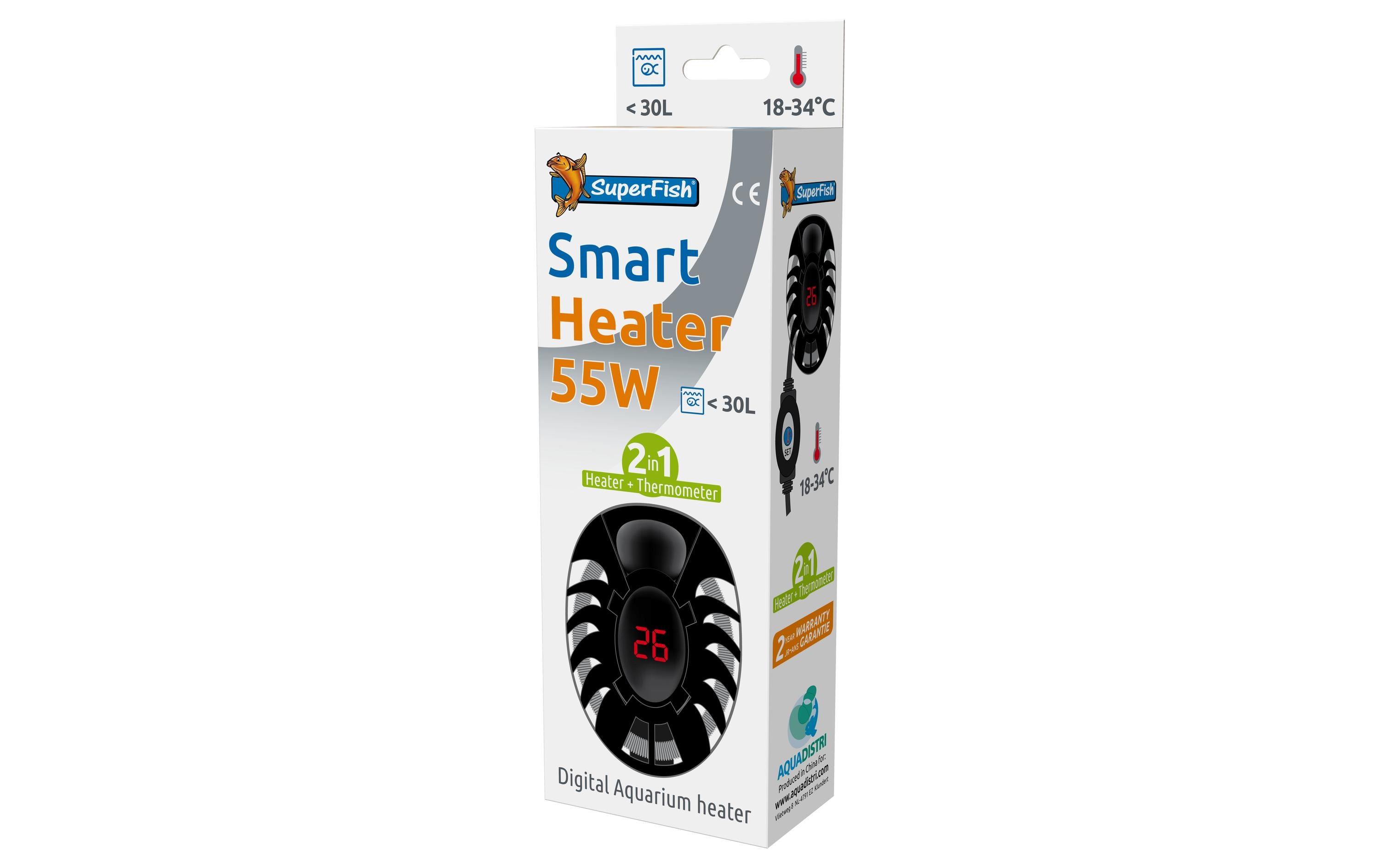 Smart Mini Heater 55 WattEffzienter 55W Mini-Unterwasserheizer mit eingebautem Thermometer