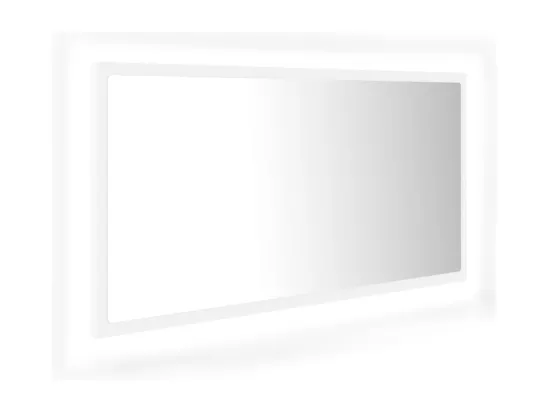 Miroir à LED de salle de bain Blanc 90x8,5x37 cm Acrylique