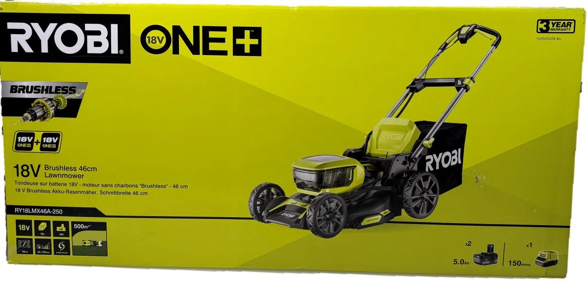 Ryobi RY18LMX46A-250 | 18V brushless 46cm plæneklipper 2x5.0ah - 5133005790