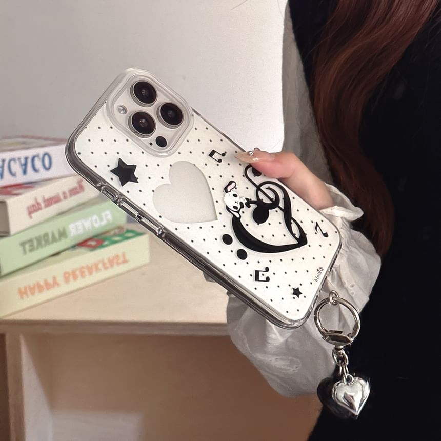 Pixel Dream - Muzieknoot Gestippelde Telefoonhoes / Charm / Set - Apple iPhone 16 Pro Max / 16 Pro / 16 Plus / 16 / 15 Pro Max / 15 Pro / 15 Plus / 15 / 14 Pro Max / 14 Pro / 14 Plus / 14 / SE / 13 Pro Max / 13 Pro / 13
