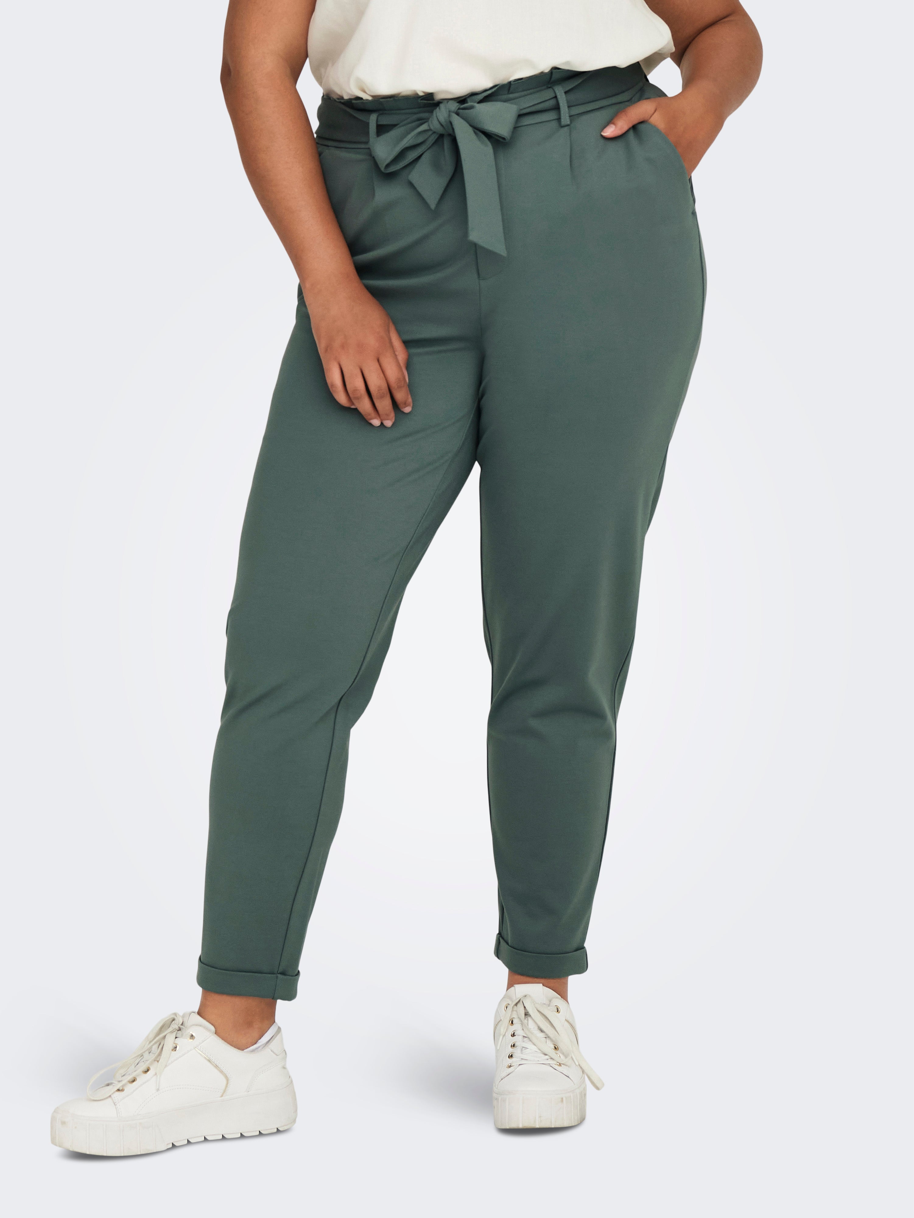 CARGOLDTRASH Sehr niedrige Taille Normal geschnitten Paperbag Hose Balsam Green