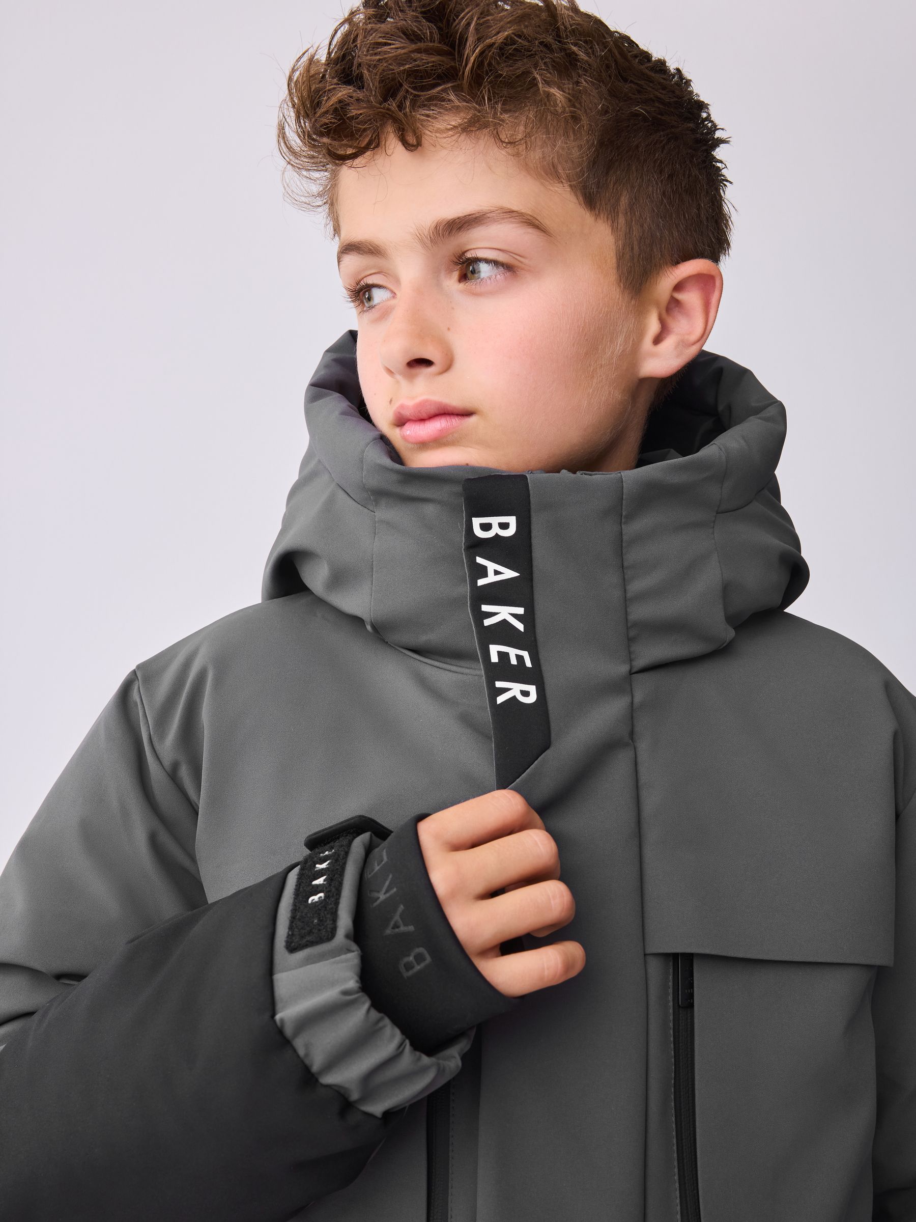 Antracietkleurig/zwart - Baker by Ted Baker regenbestendige colourblockparka