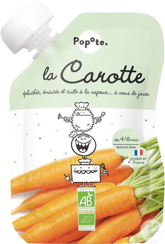 Popote Gourde Carotte Dès 4/6 Mois Bio 120g