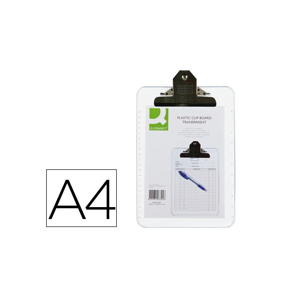 Q-Connect Prancheta Porta-notas A4 Plástico Clear
