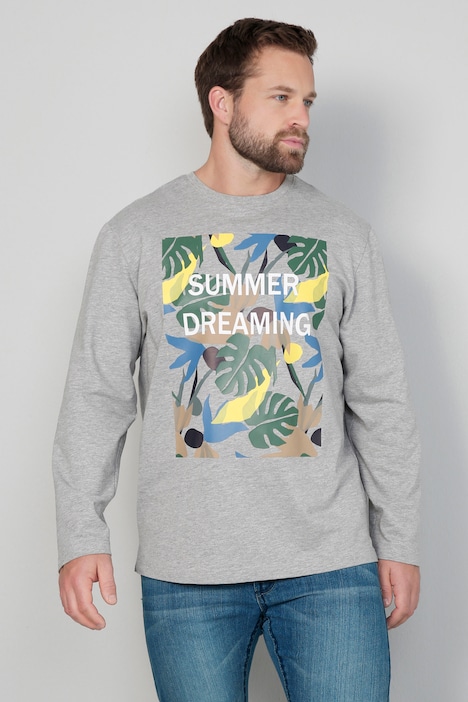 John F. Gee Sweatshirt, Palmenblätterdruck, Rundhals, bis 72/74