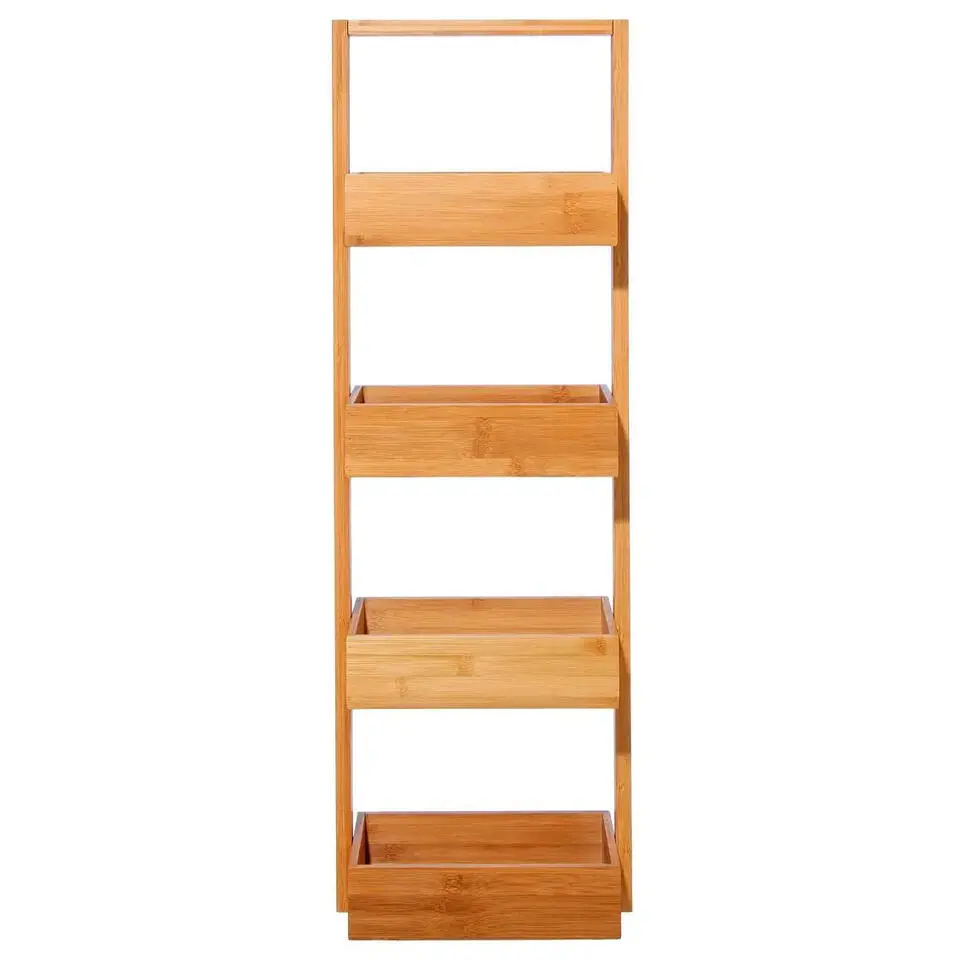 5Five Doucherekje/badkamerrekje - bamboe - 4 lagen - 25 x 16 x 88 cm