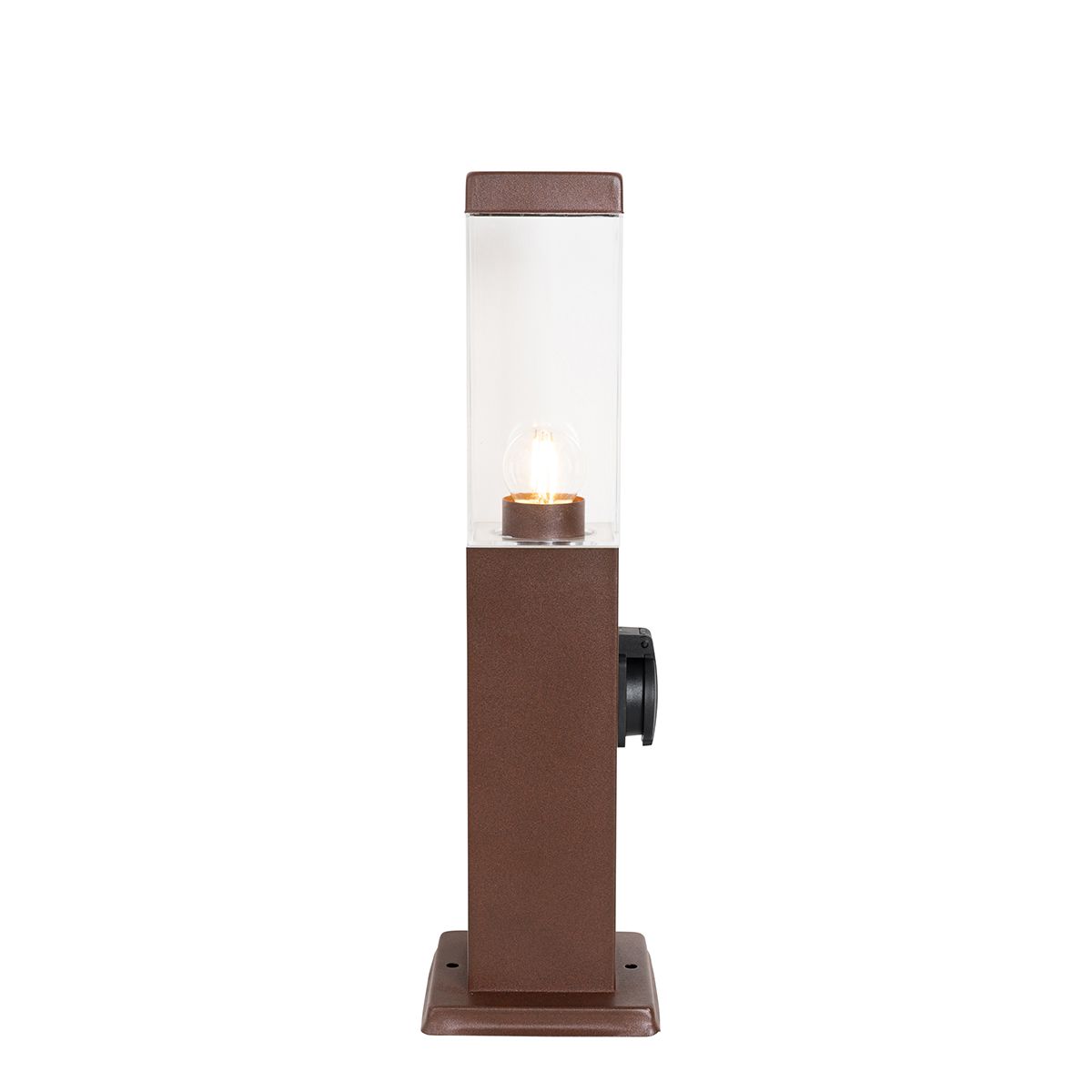 Buitenlamp roestbruin 45 cm met stopcontact IP44 - Malios