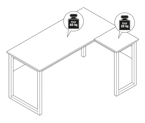 Eckschreibtisch mit Furnierkante