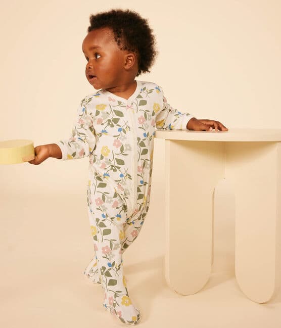 Pyjama imprimé  fleurs en coton bébé