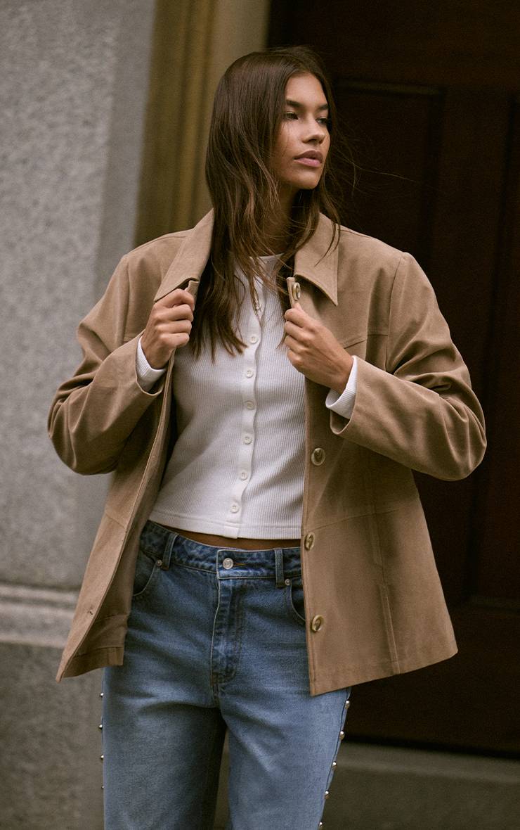 Sable Veste En Synthétique Avec Détails Boutons