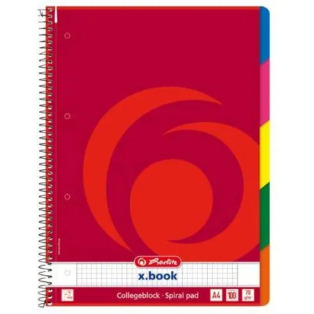 Herlitz Collegeblock A4 kariert mit Register 100 Blatt