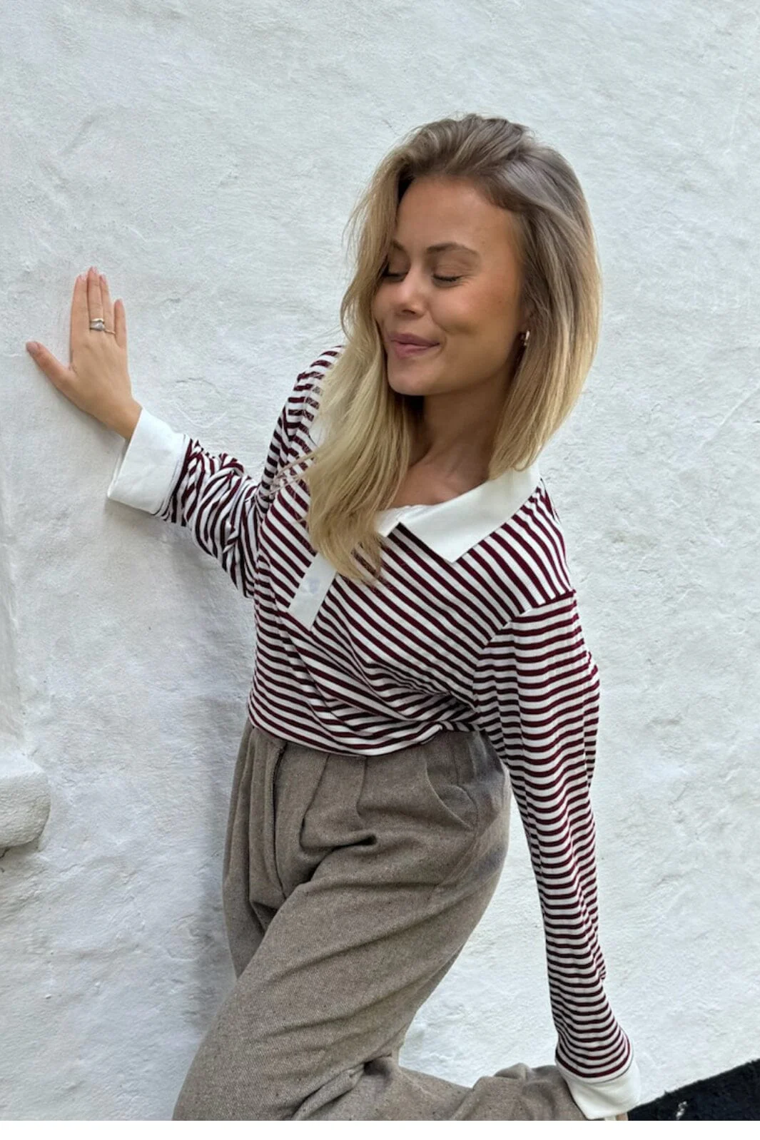 BYIC Carlyic Polo A23708 bs bordeaux stripes