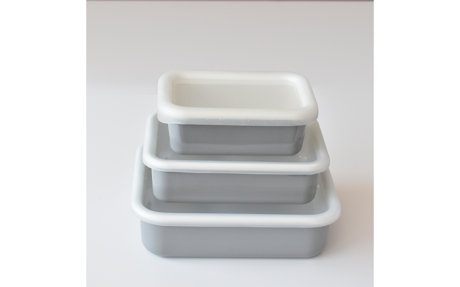 HoneyWare Emaille Frischhaltedose S 0,42 Liter licht grau