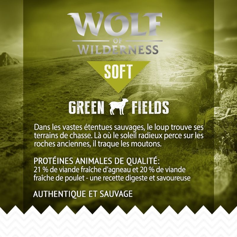 Wolf of Wilderness Adulte Soft Green Fields, agneau
