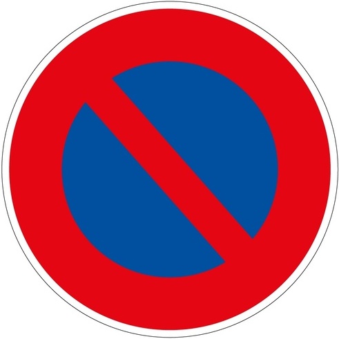 Panneau d'intersection - Stationnement Interdit - B6a1 Vinyle Souple Autocollant 200 mm
