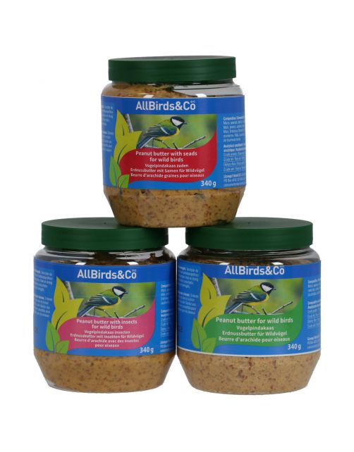 Allbirds&Co Vogelpindakaas Zaden - Tuinvogelvoer - 340 g