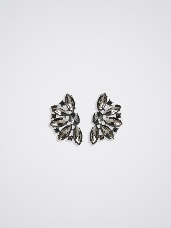 Pendientes Con Cristales - Negro