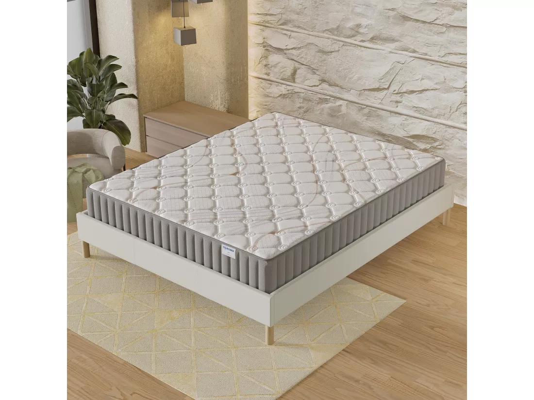Matelas Sirius 70x190cm - Latex Naturel & Accueil Confort 400g/m2 (Anti-Points de Pression)- Épaisseur 22cm-Soutien Tonique Ferme & Enveloppant-Label sanitized