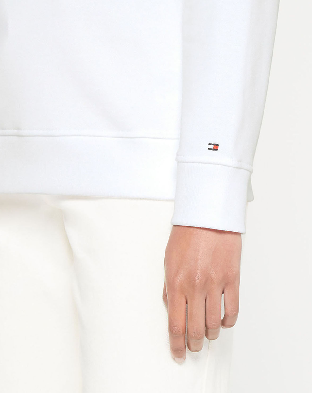 Tommy Hilfiger Sweat 100% Coton Bio relaxed box blanc
