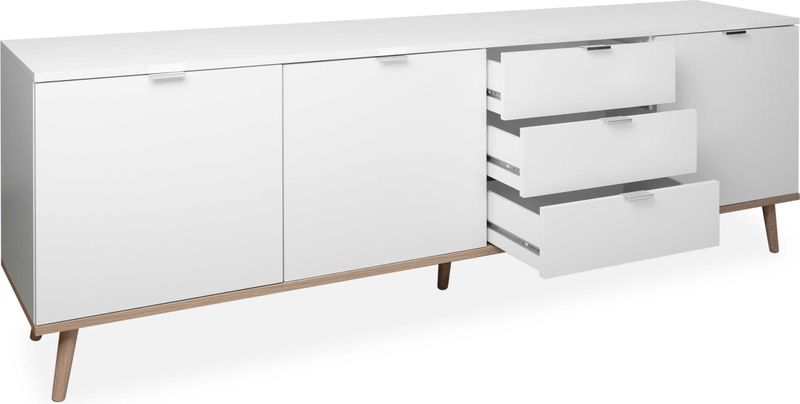 Dressoir - Göteborg - Wit - Spaanplaat - 3 Deuren 3 Laden