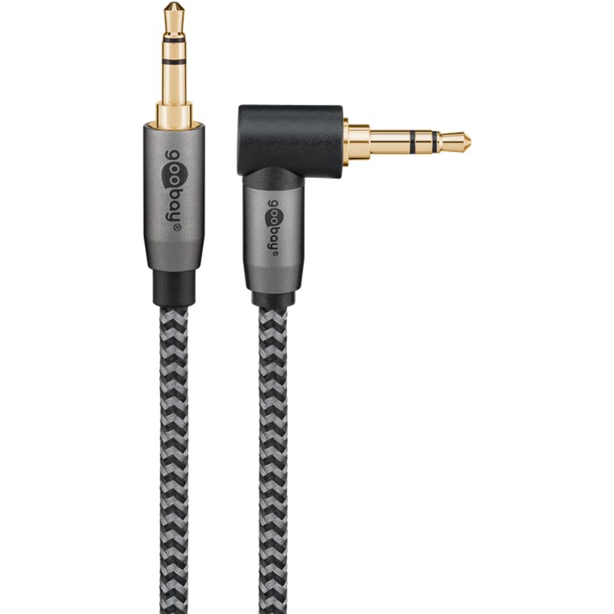 goobay Kabel Plus Audio Verbindungskabel AUX 3,5mm stereo, 90°