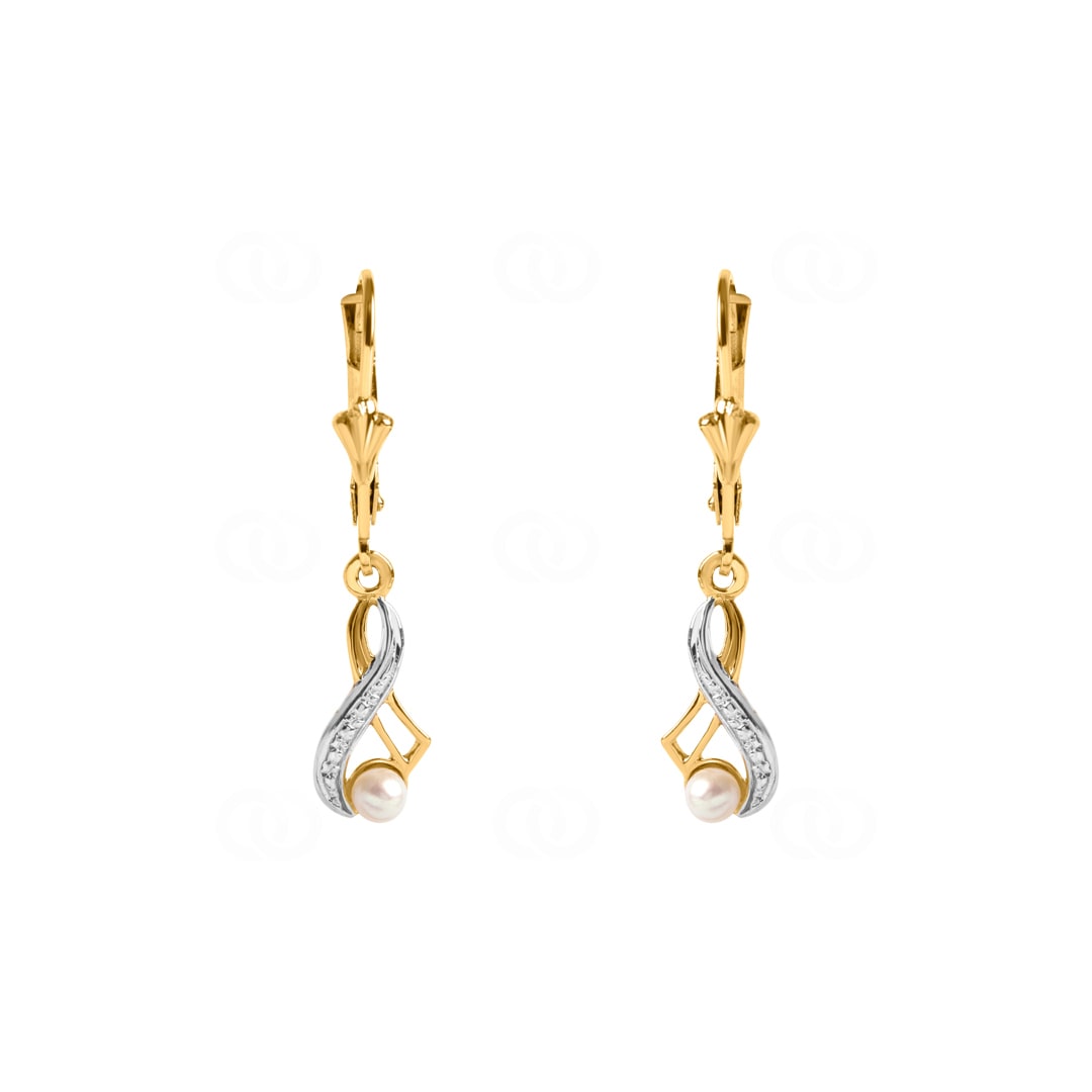 Ohrhänger 750/18 K Gelbgold mit Süsswasserzuchtperle Ø 4mm