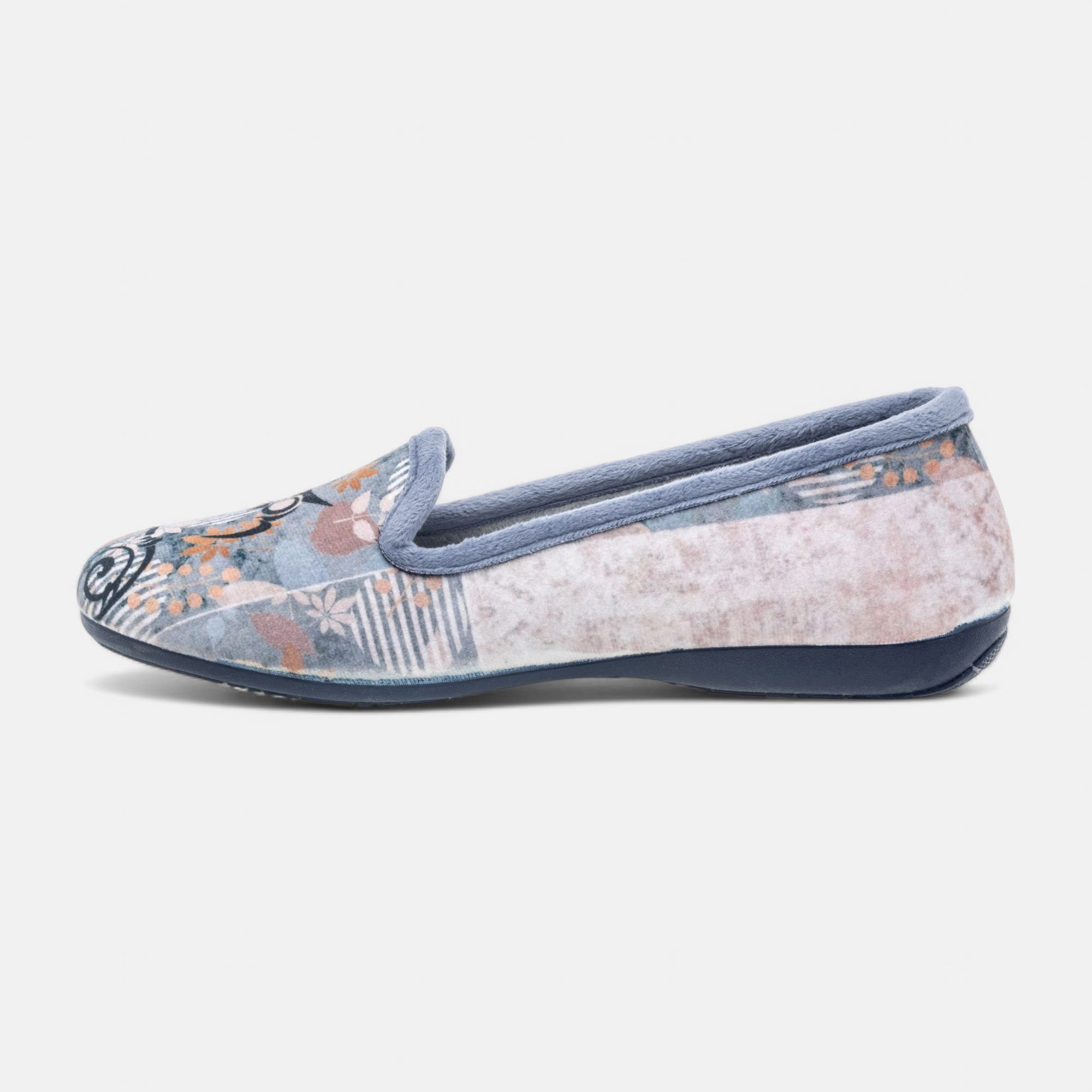 Pantoufles pieds sensibles Femme bleu