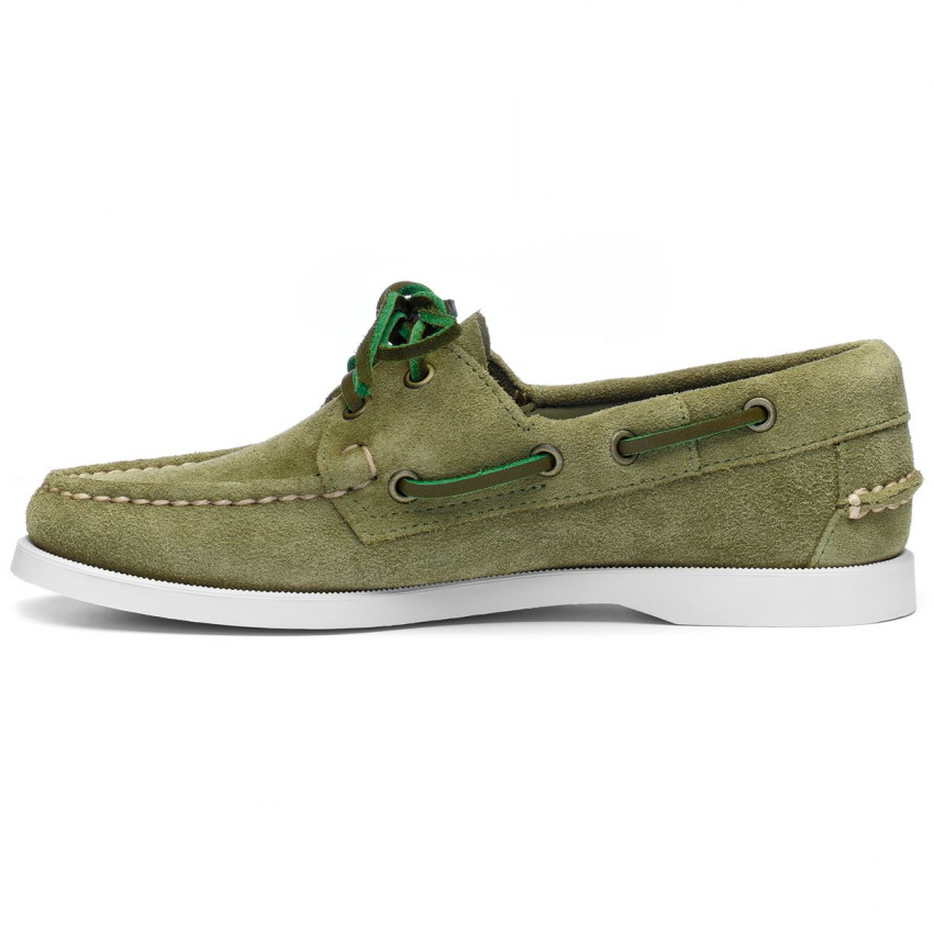 DOCKSIDES PORTLAND FLESH OUT Green Military-Chaussures bateau pour femme en cuir suede