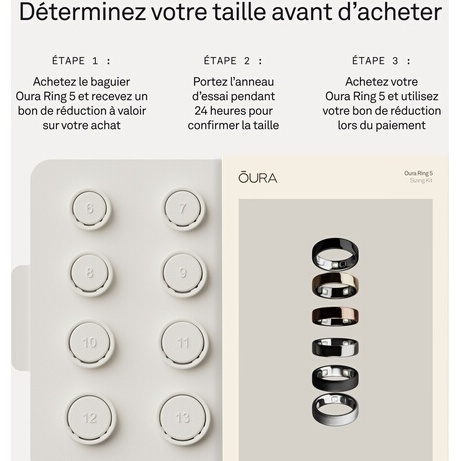 Bague connectée Oura Ring 5 - Or - Taille 7