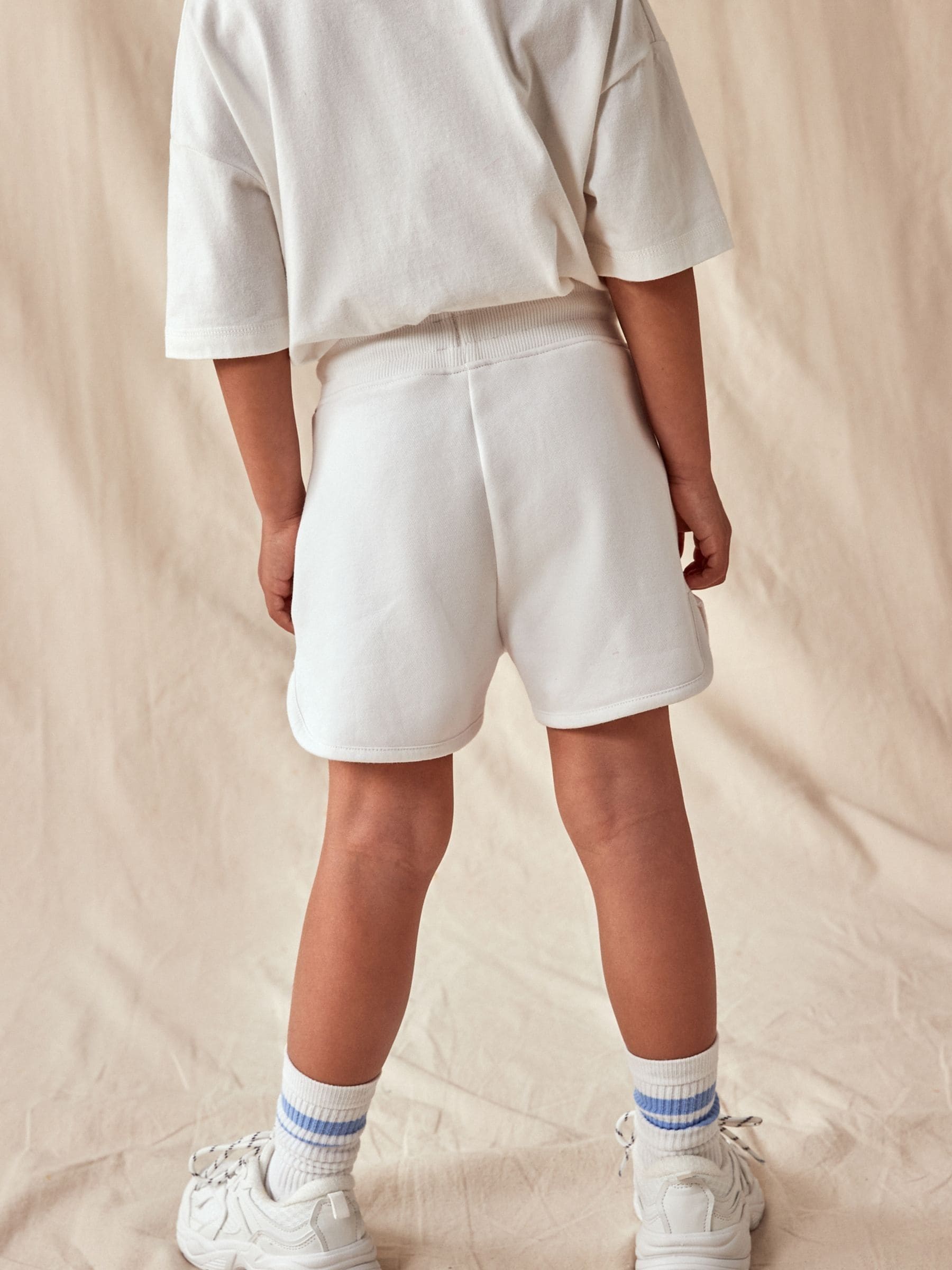 Wit effen - Jersey short (3-16 jr)