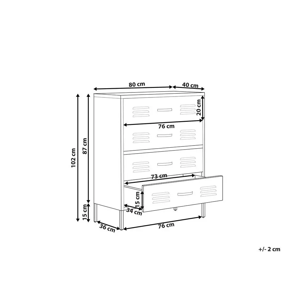 ENAGO - Commode - Zwart - Staal