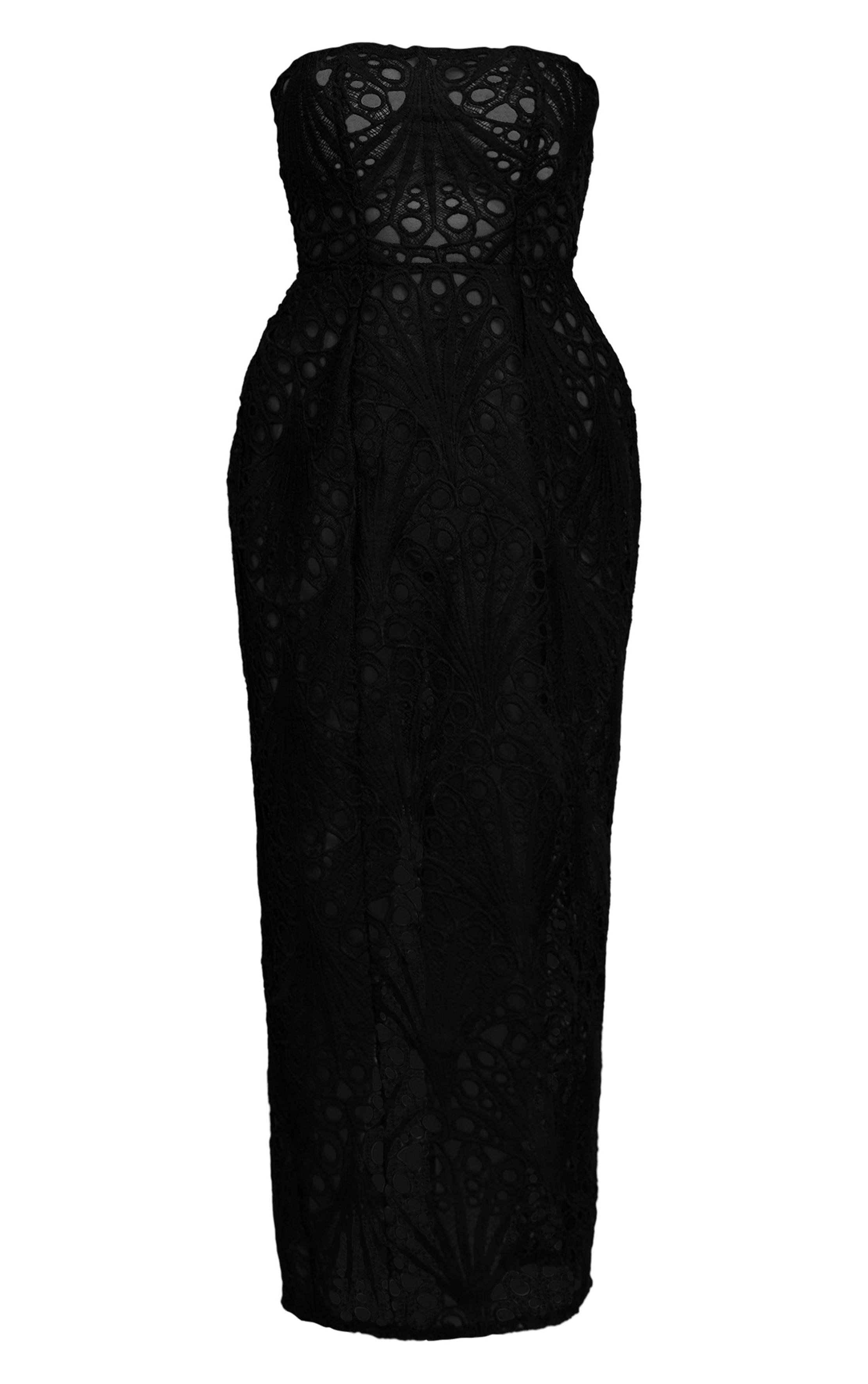 Noir Robe Maxi Corset Bustier En Dentelle Shape