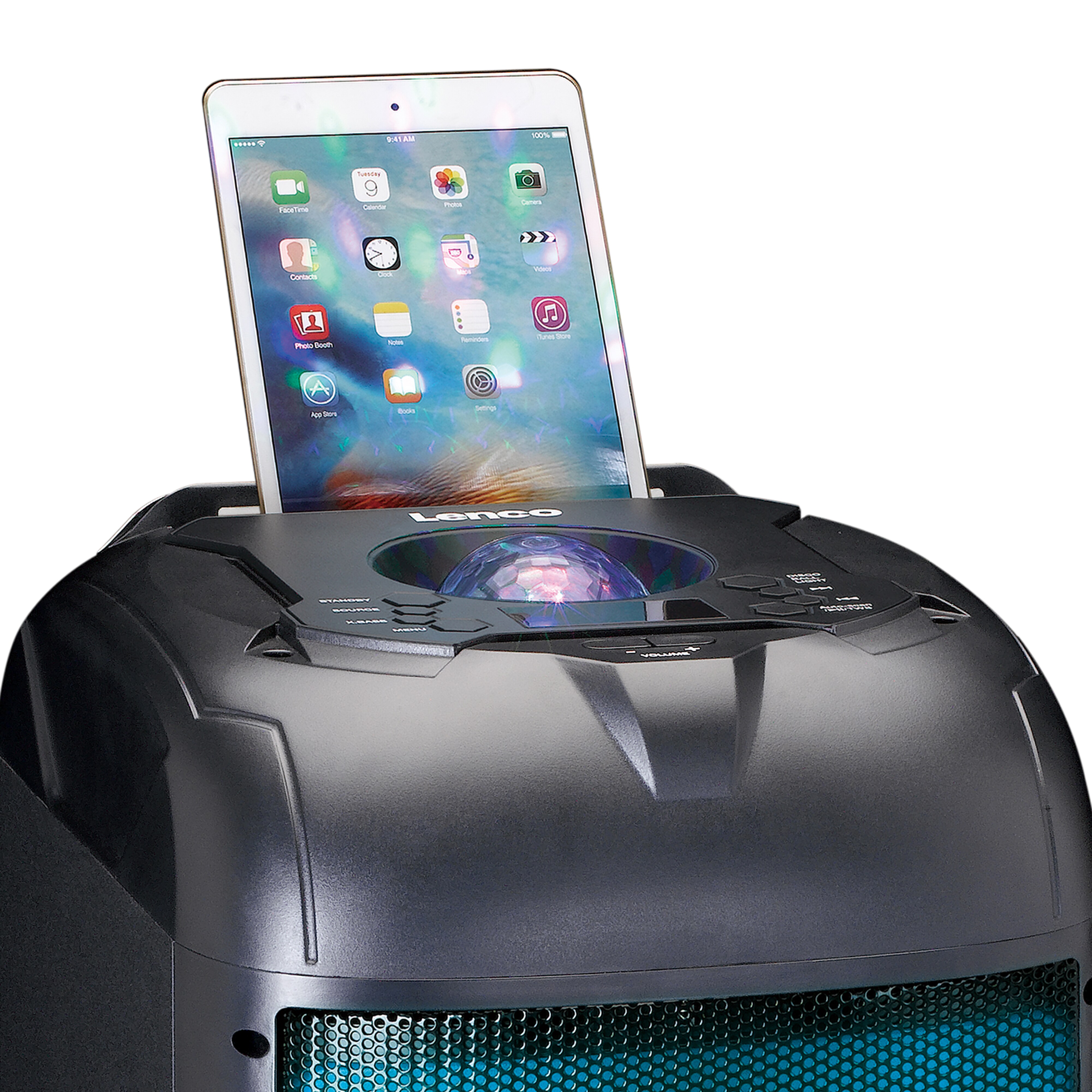 Lenco - PA-260BK - PA-Anlage mit kompletter LED-Frontbeleuchtung