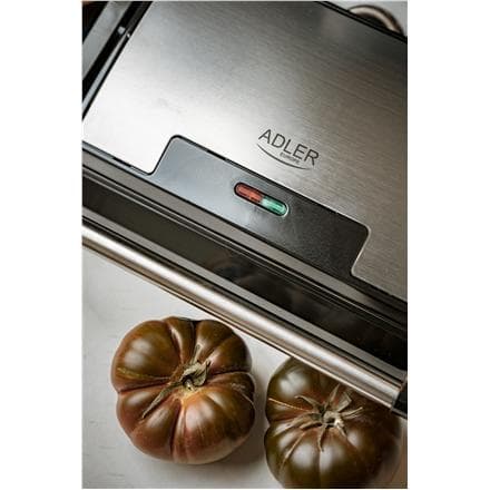 Adler elektrisk grill AD 3052 bord, 1200 W, rustfrit stål, non-stick grillplader