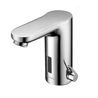 Schell Celis E 1-gats wastafelkraan m. temperatuur regelaar m. infrarood sensor elektronisch 230V chroom