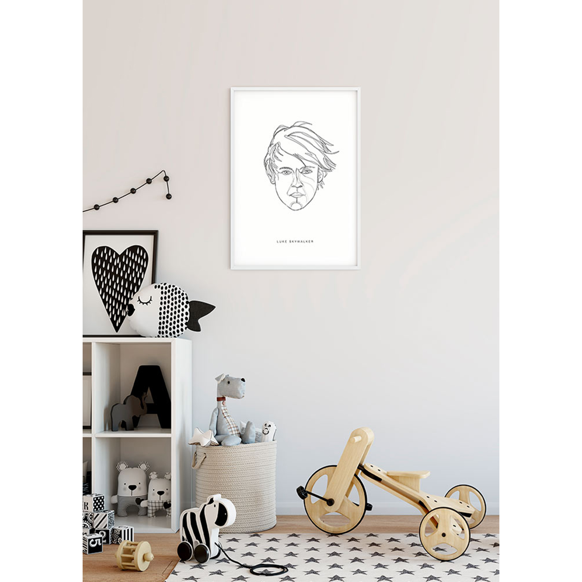 Wandbild STAR WARS CLASSIC FORCE FACES - schwarz-weiß - 50x70 cm
