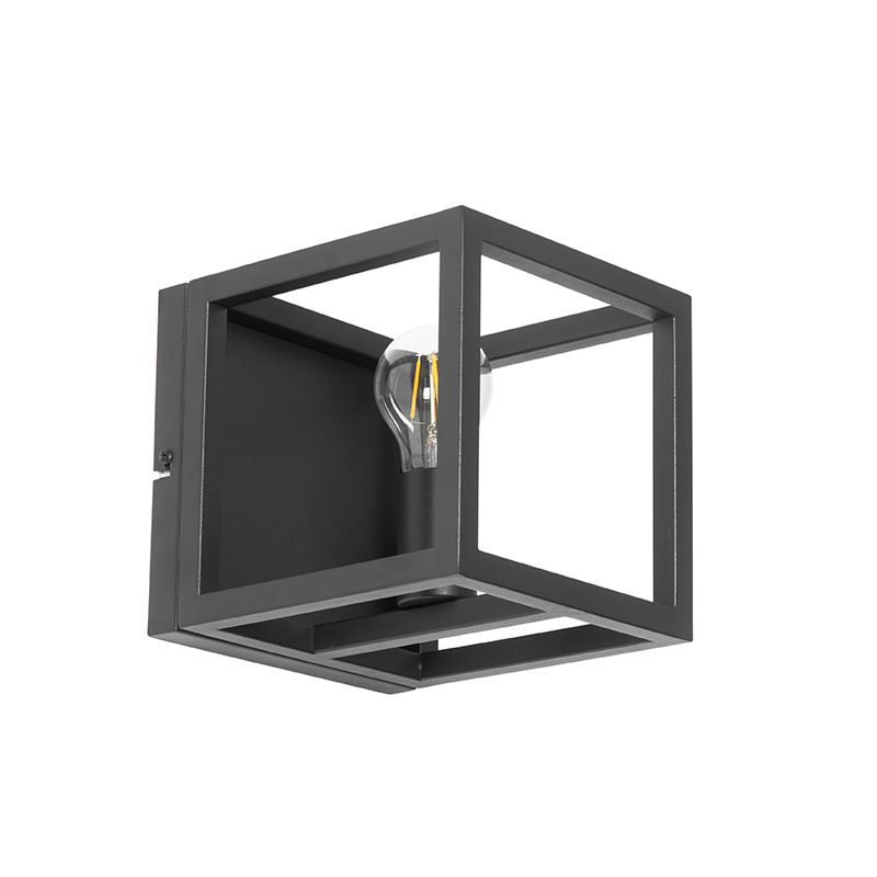 Industriële wandlamp zwart kubus - Cage