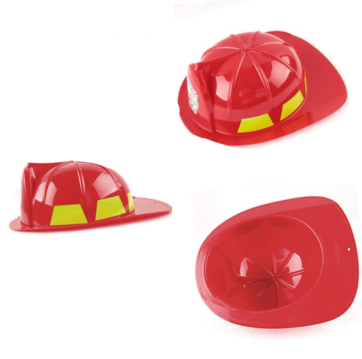 (5-tlg. Set) Feuerwehr Kostüm Zubehör Spielset für Kinder inkl. Helm / Feuerlöscher / Kompass / Walkie Talkie / Axt
