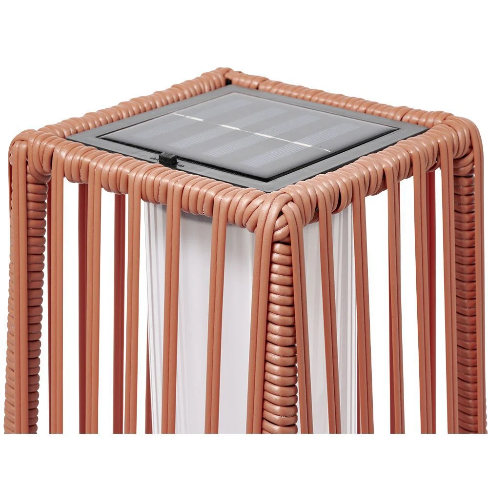 Lampe solaire urban métal et plastique terracotta