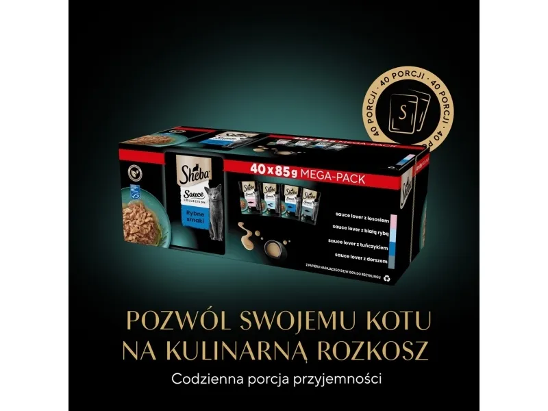 Sheba SHEBA Sauce Collection Fish Flavours in sauce vådfoder til katte i poser 85 g x 40 stk