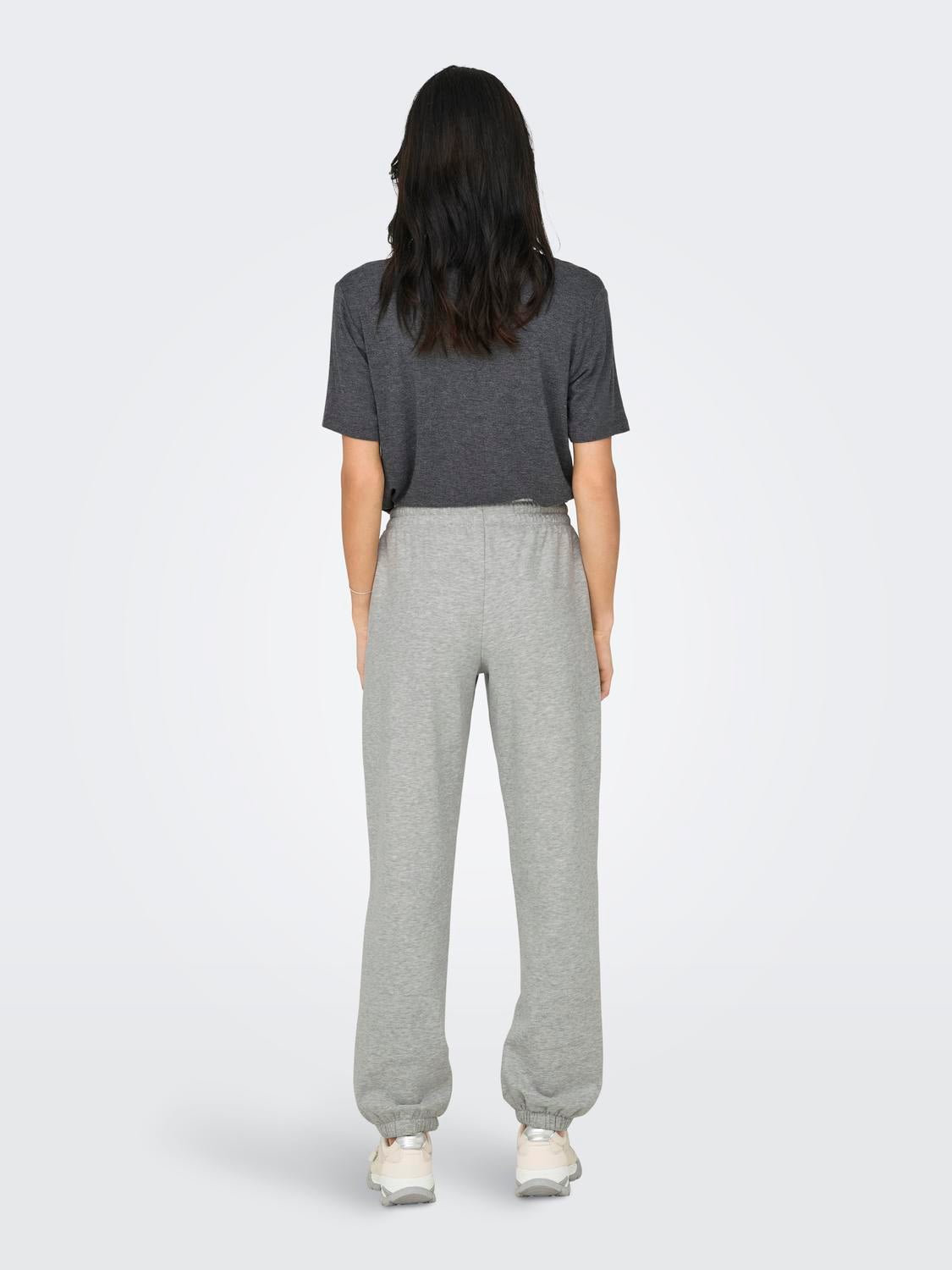 JDYSALLY Mittlere Taille Locker geschnitten Jogginghose Light Grey Melange