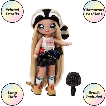 MGA Entertainment Na! Na! Na! Surprise Teens Doll Series 2- Gretchen Stripes (Raccoon)