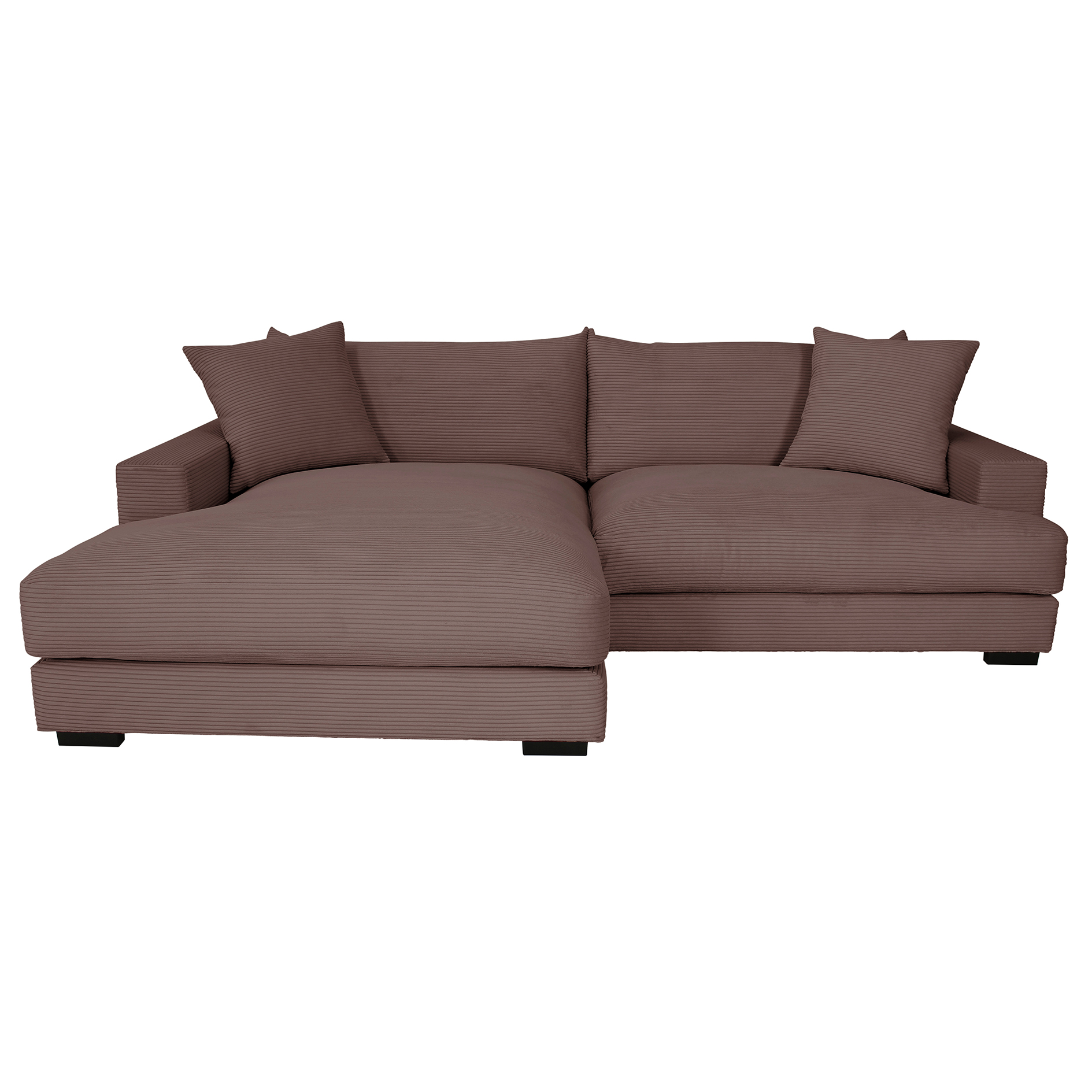 Ecksofa - mocca - Cord - Recamiere links