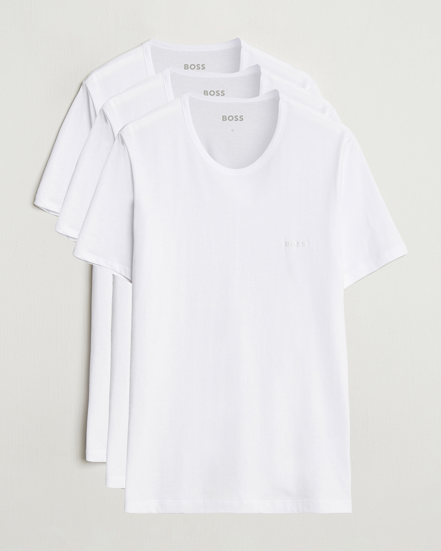 BOSS BLACK 3-Pack Crew Neck T-Shirt White