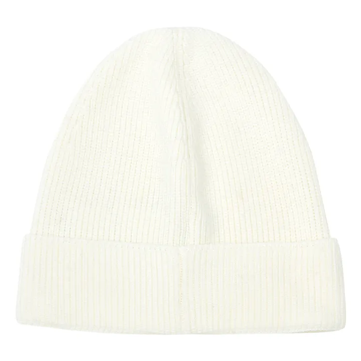 Moncler Bonnet Logo en Tricot | Blanc cassé
