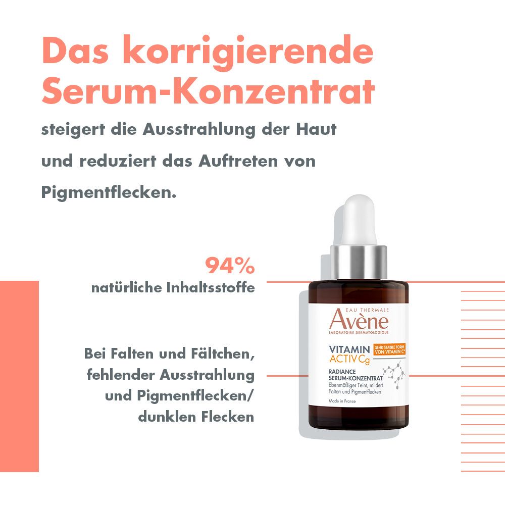 Eau Thermale Avène – VITAMIN ACTIV Cg Radiance Serum-Konzentrat: Minderung von Fältchen und Pigmentflecken