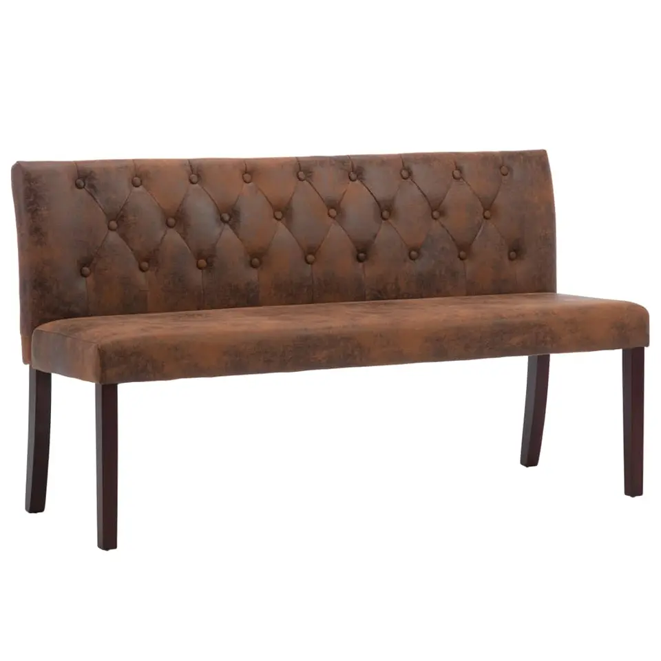 vidaXL - Bank - Bruin - Suède - 148.5 cm