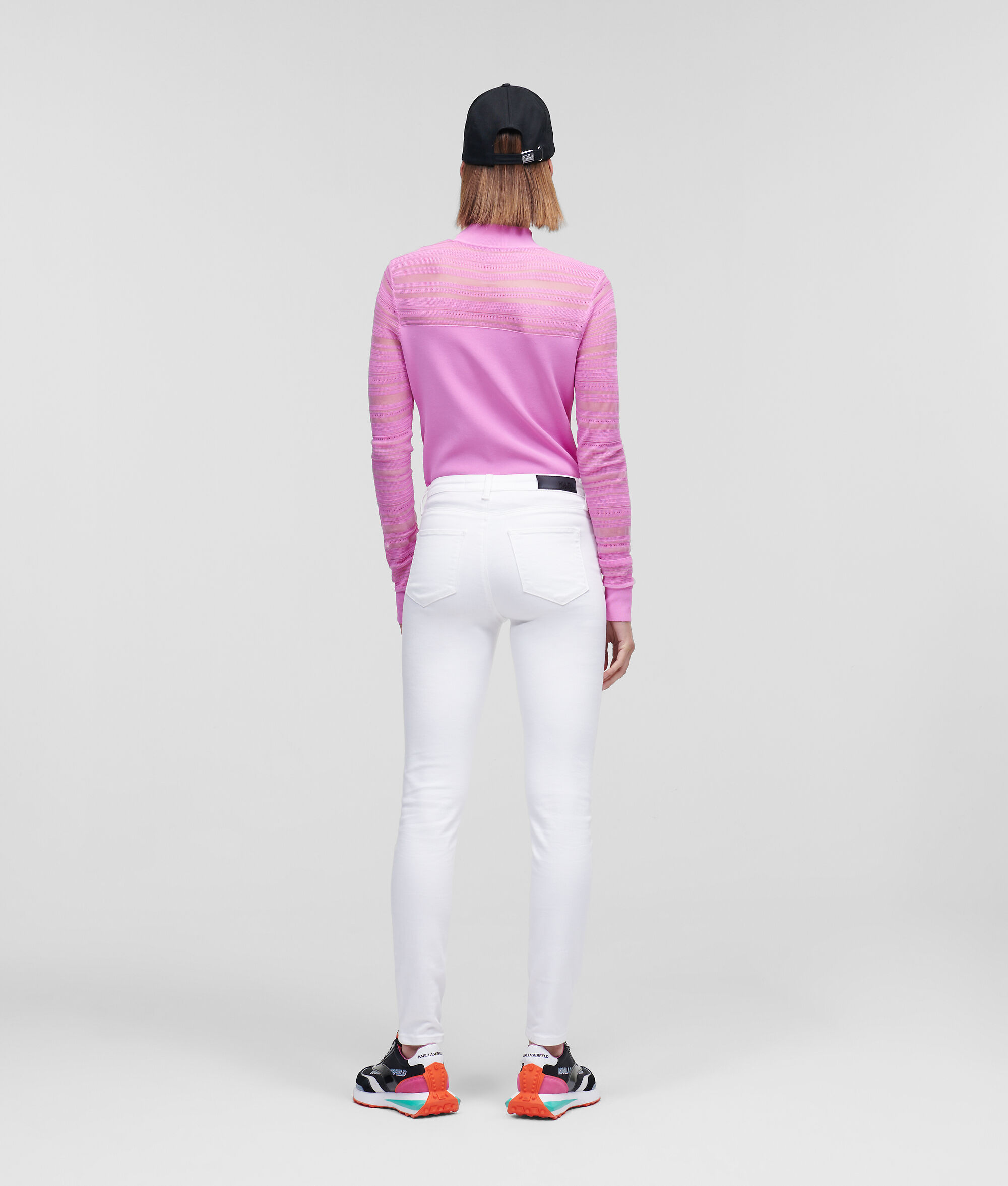 JEAN SKINNY BLANC AVEC LOGO KARL