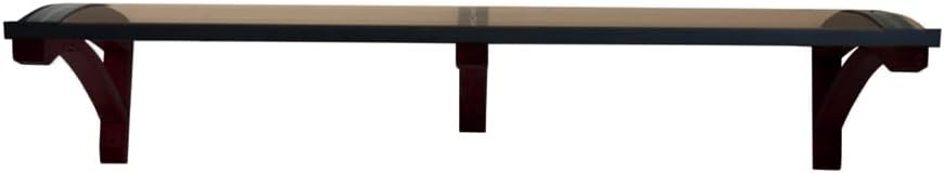 Vordach aus hölzern für den Außenbereich Farbe Dunkel nuss, Bronziert kompakte Polycarbonatabdeckung, Modell Legno ONDA, Haustür-Vordächer Größe 100 x 250 cm